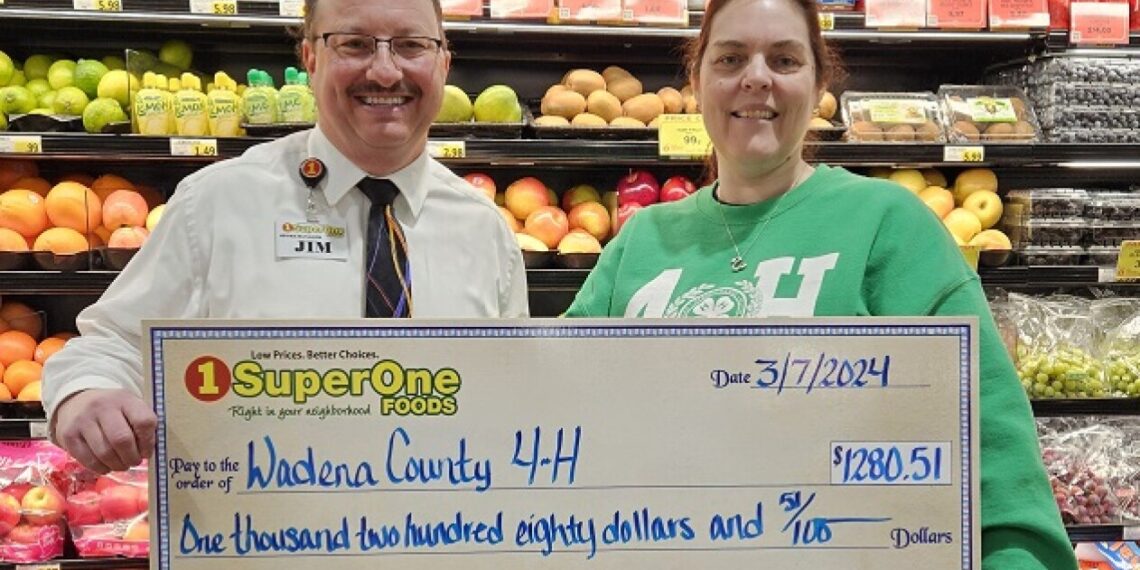 The Wadena community 'rounds up' $1,280 in Super One Foods, 4-H Club fundraiser - Wadena Pioneer Journal