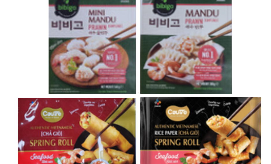 Bibigo dumplings and Cau Tre spring rolls