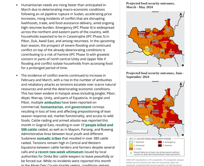 South Sudan Key Message Update: Deteriorating economy accelerates price increases and drives growing food gaps (March 2024) - South Sudan