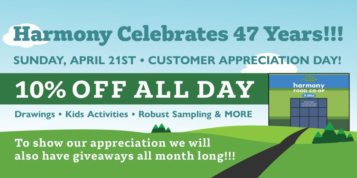 Harmony Foods to hold Customer Appreciation Day April 21
