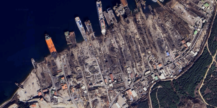 así es el enorme cementerio de cruceros en la costa de Turquía