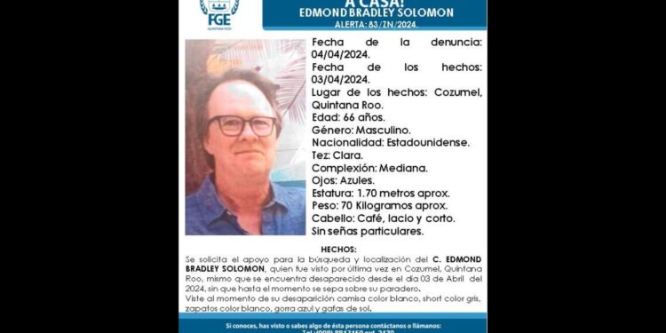 Buscan a estadunidense extraviado en Cozumel; llegó a la isla en un crucero