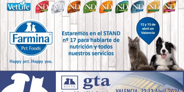 Farmina Pet Foods participará en el XXIII Congreso de Especialidades Veterinarias GTA de Valencia del 12 al 13 de abril