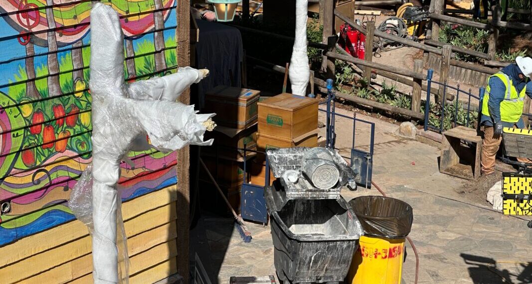 Tiana's Bayou Adventure queue construction site