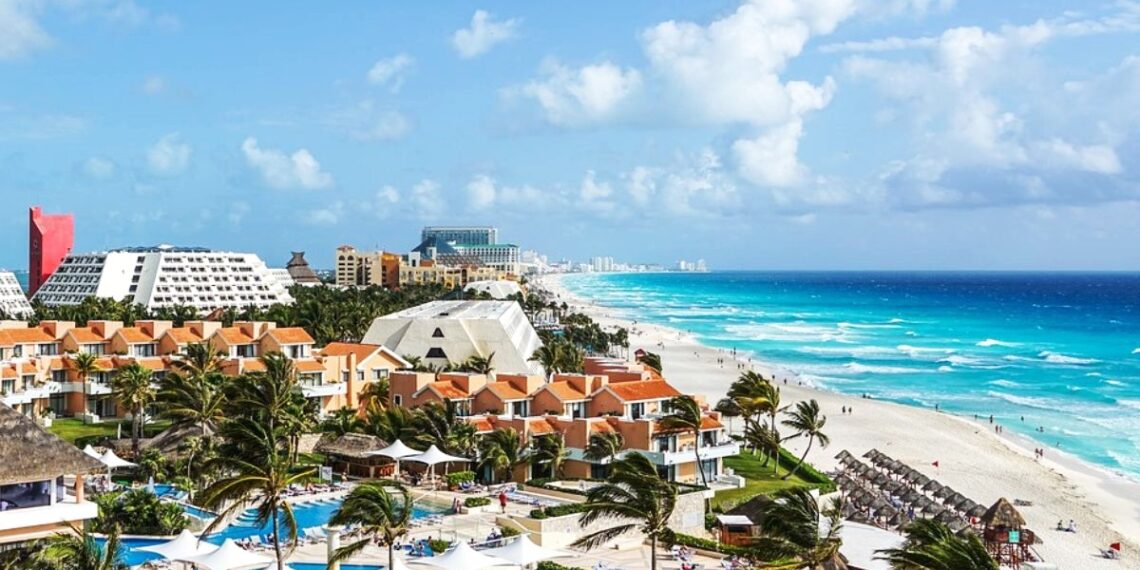 Vista panorámica de las playas de Cancún