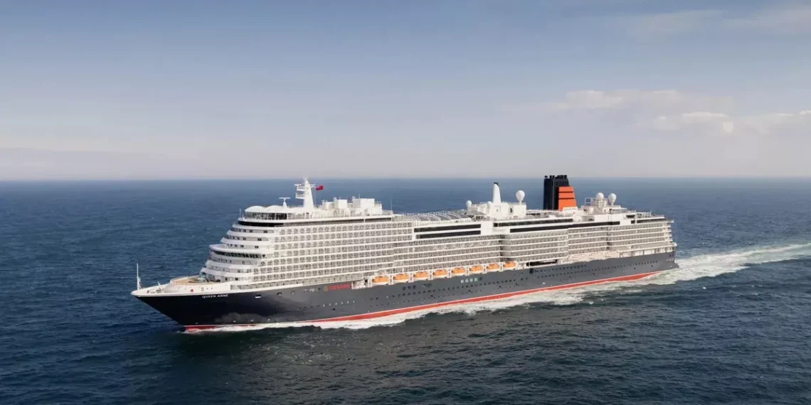 Estreno mundial del Queen Anne, nuevo crucero de lujo de la Cunard, en Lanzarote