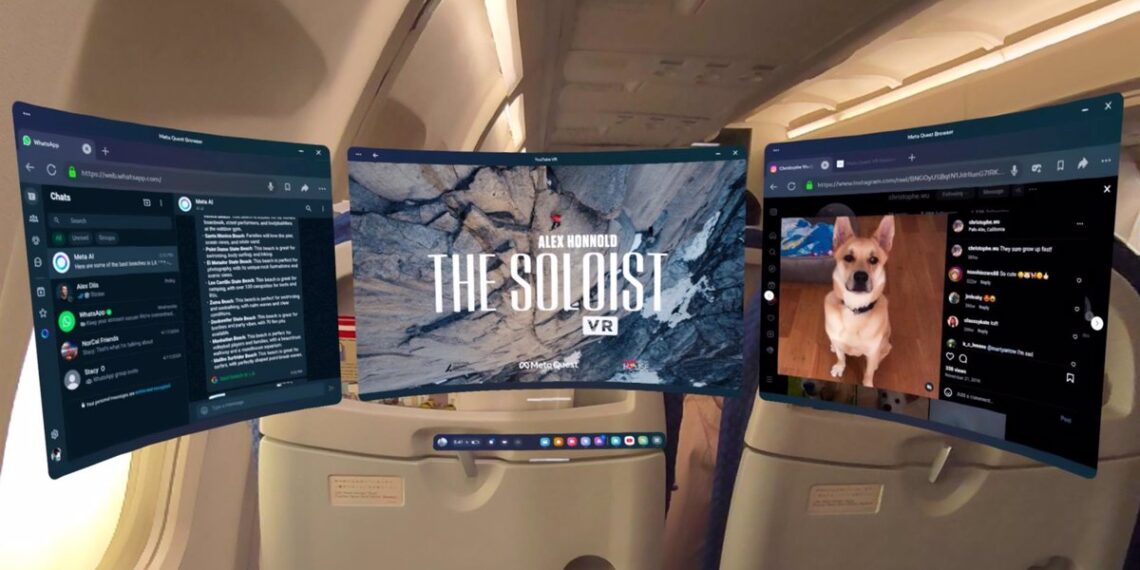 Meta presenta el Modo Viaje para sus visores Meta Quest, que permitirá jugar y ver películas en los viajes en avión