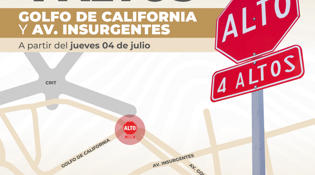 Este jueves se habilitarán crucero de 4 altos en la colonia Benito Juárez.