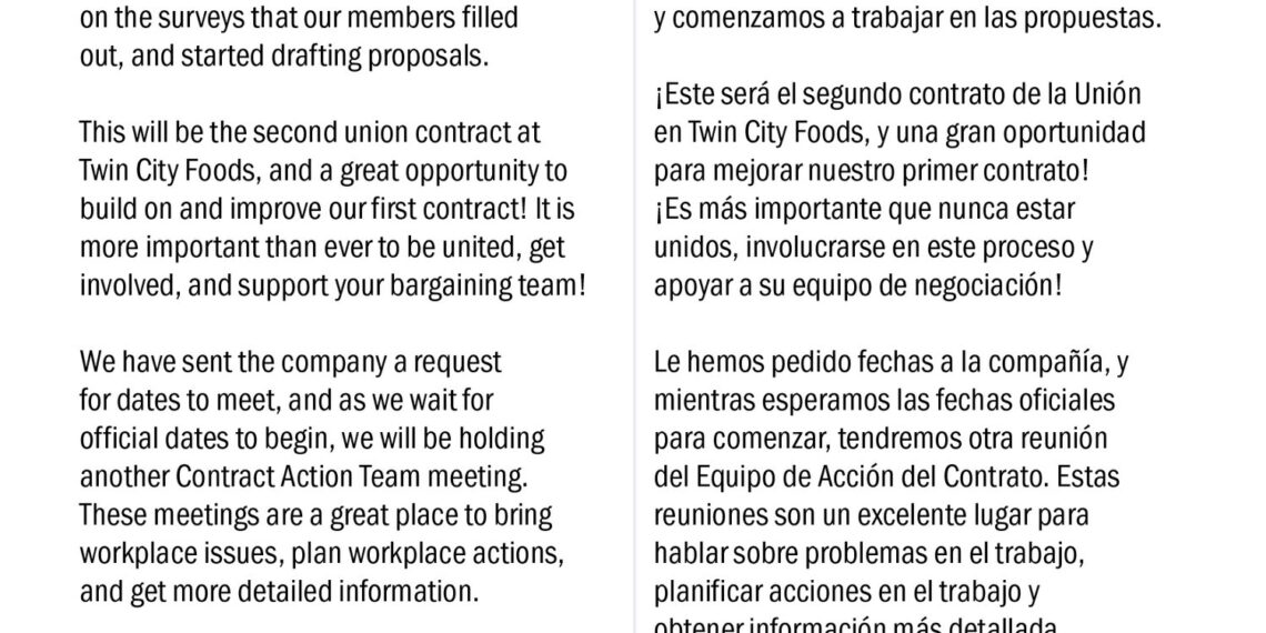 Twin City Foods - Meet your union Bargaining team! ¡Conoce a tu equipo de negociación! — UFCW 3000