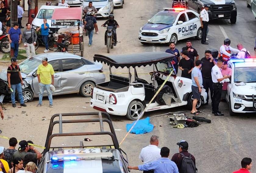 Fallece mujer tras chocar auto y pulmonía en crucero de Urías, en Mazatlán