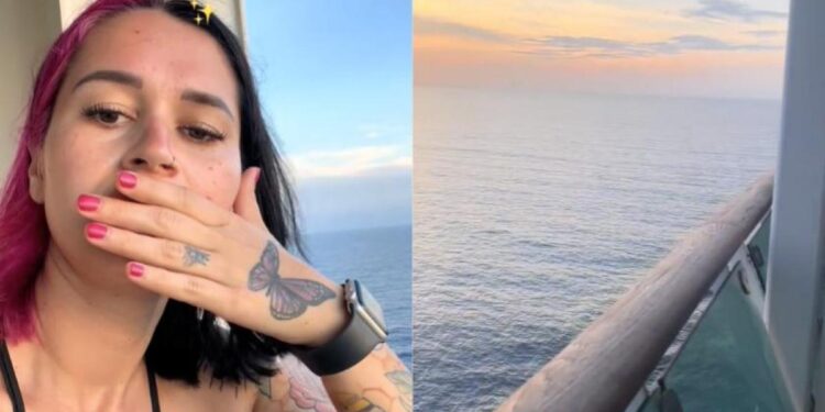 Estaba en un crucero y enseñó lo que descubrió desde la ventana de su camarote
