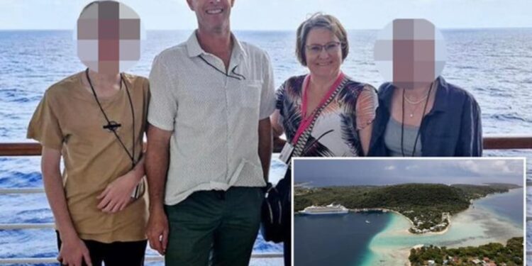 Australiano estaba de vacaciones en un crucero, se tropezó y murió frente a su familia