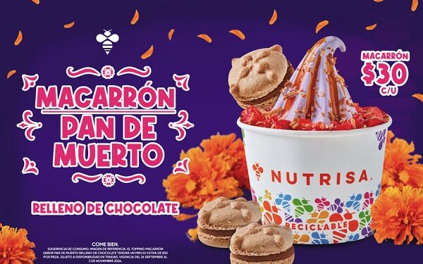 Llegó la temporada de pan de muerto en forma de macarrón en Nutrisa