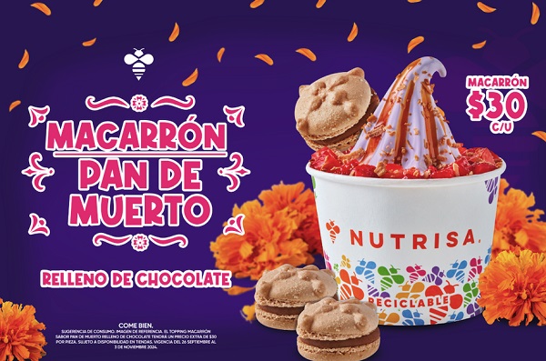 Llegó la temporada de pan de muerto en forma de macarrón en Nutrisa