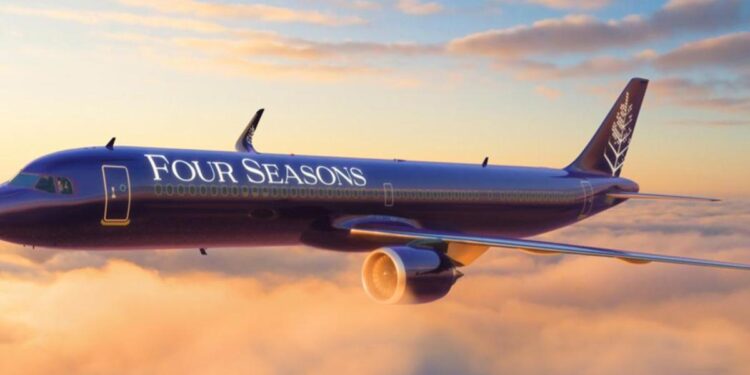 Imagen del Airbus A321LRneo que transportará a los exclusivos turistas a nueve enclaves repartidos por todo el mundo.