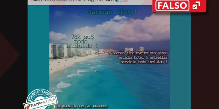 Viajes a Cancún desde la página “Mega Travel Bolivia” son parte de una estafa – Bolivia Verifica