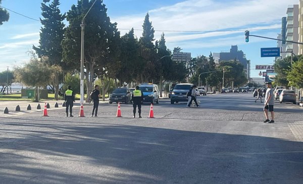 Por la llegada del crucero a Madryn, hubo un corte en avenida Roca