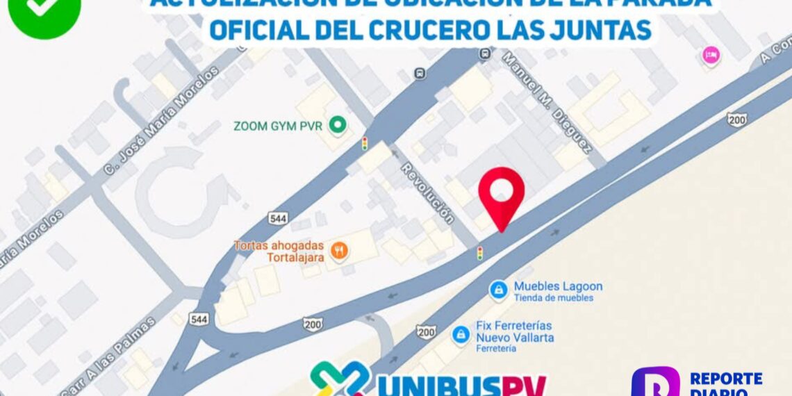 Cambia Unibus PV parada de camión de crucero de Las Juntas.