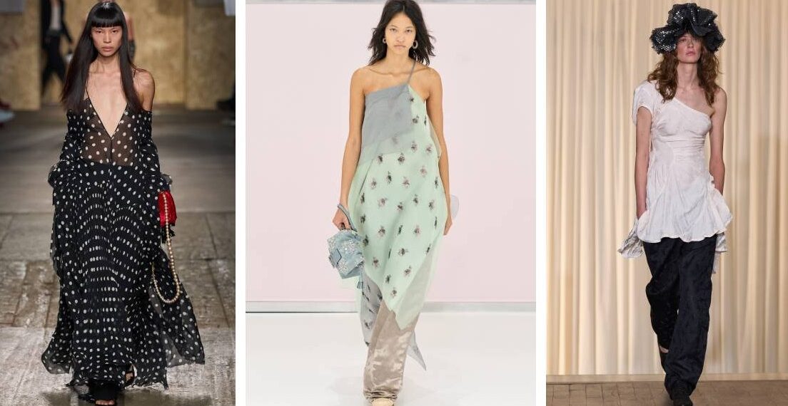 Los vestidos sobre pantalones de los 2000 vuelven en Primavera-Verano 2025, según las tendencias de las pasarelas