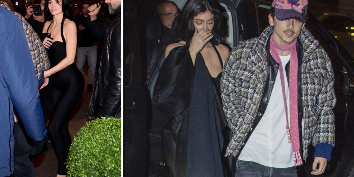 Kylie Jenner impacta con un sexy catsuit negro en su cita con Timothée Chalamet en París