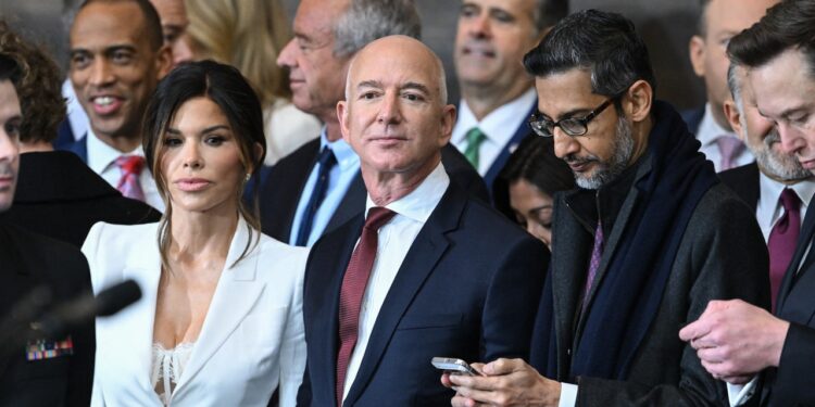 Lauren Sánchez Forgoes Inauguration Style Codes in a Daring White Pantsuit and Lace Bra