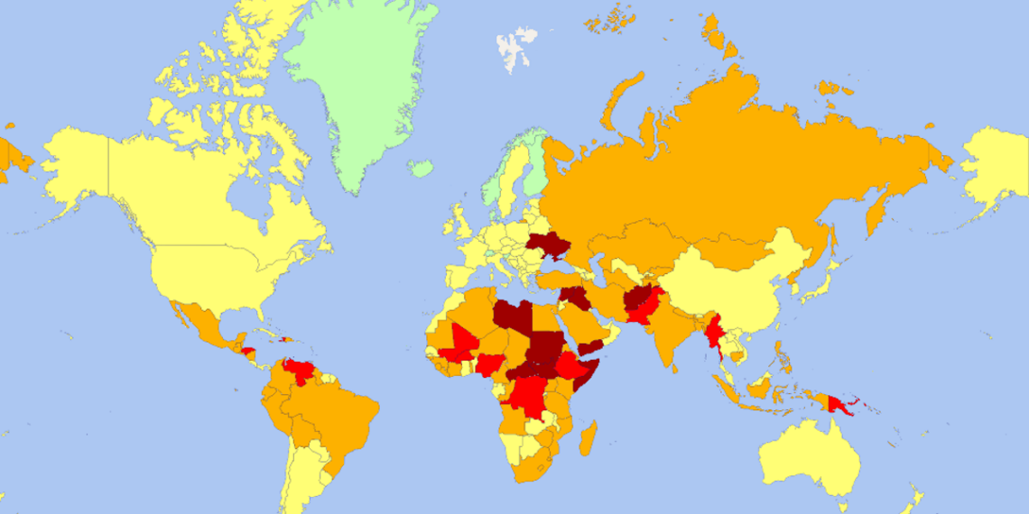 ¿Cuáles son los países más peligrosos para viajar en 2025?