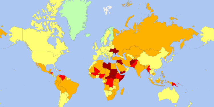 ¿Cuáles son los países más peligrosos para viajar en 2025?