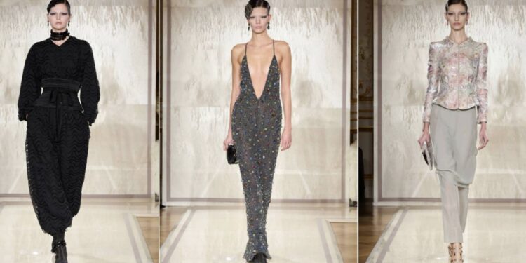 Los botines transparentes son tendencia según el desfile de Alta Costura Primavera-Verano 2025 de Armani Privé