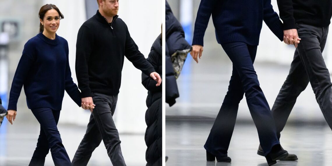 Meghan Markle combina skinny jeans acampanados y botines de tacón cómodo