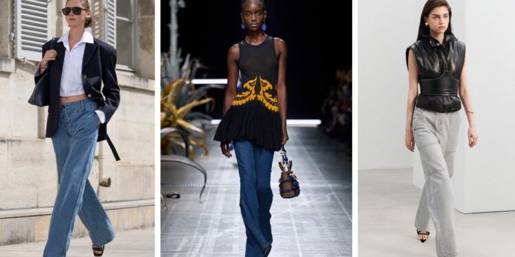 Jeans elegantes con sandalias de tacón para ir a la oficina en primavera 2025, y ser la mejor vestida