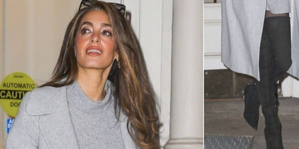 Amal Clooney luce el look favorito de Taylor Swift en Nueva York: minivestido con botas altas
