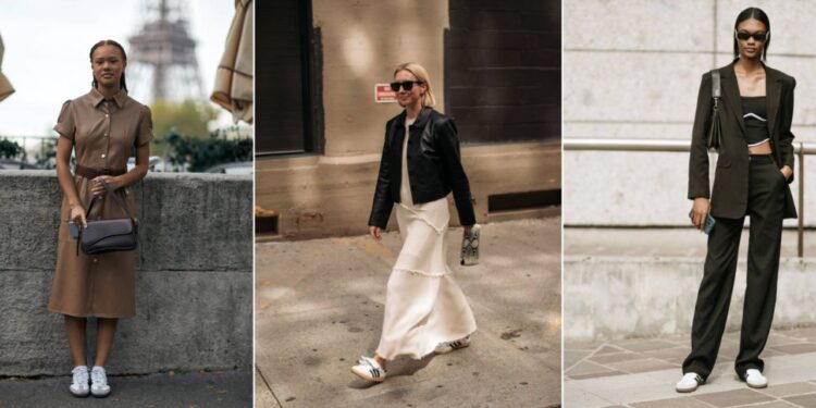 Ideas de outfits de moda para lucir tenis Adidas Samba en fin de semana esta primavera 2025