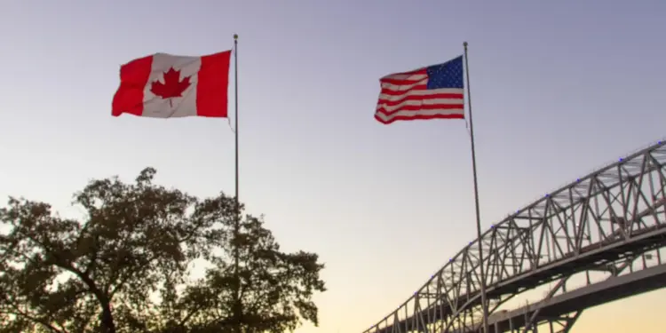 Los puentes Blue Water entre las ciudades de Port Huron, Michigan y Sarnia, Ontario, están viendo a menos canadienses cruzar estos días.Getty