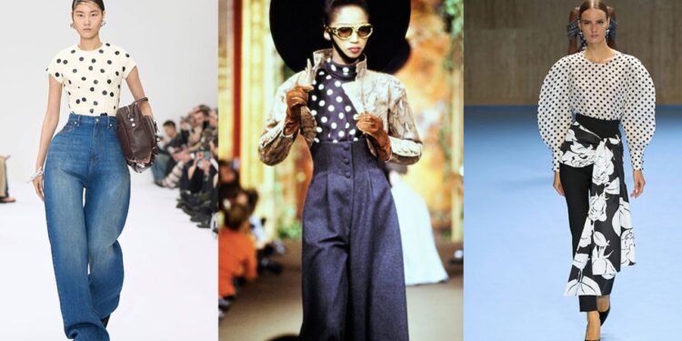 Como llevar blusas de lunares de los 80 que están de regreso en Primavera-Verano 2025