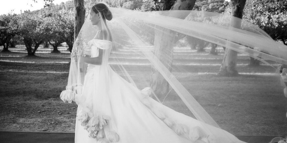 The Bride Wore a 13-Foot Floral Veil for Her All-Night Wedding at a Provence Chateau