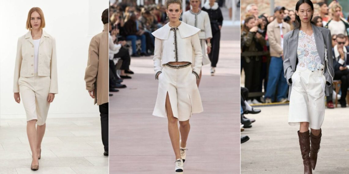 Las bermudas blancas son tendencia en Primavera-Verano 2025, según las pasarelas