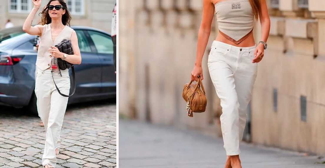 Cómo llevar jeans blancos con sandalias en mayo 2025, según las tendencias de moda