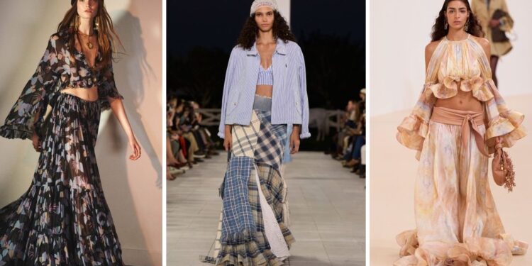 Las que más saben de moda llevan faldas estampadas largas en Primavera-Verano 2025
