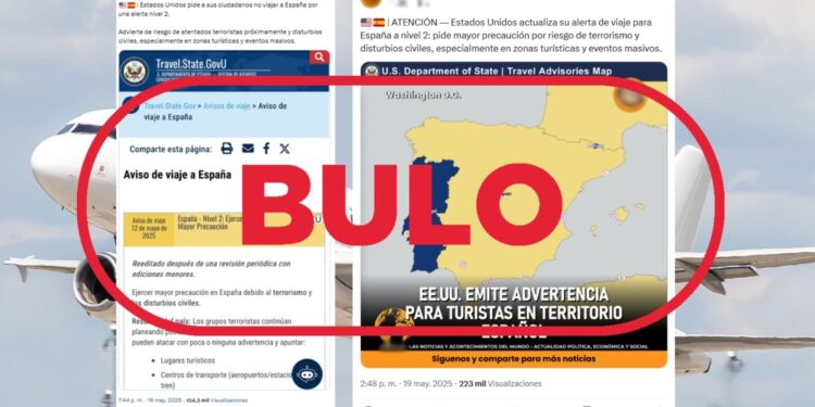 EE.UU. no ha actualizado la alerta a nivel 2 de viajes a España