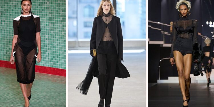 7 blusas transparentes negras (elegantes y en tendencia) para llevar en verano 2025