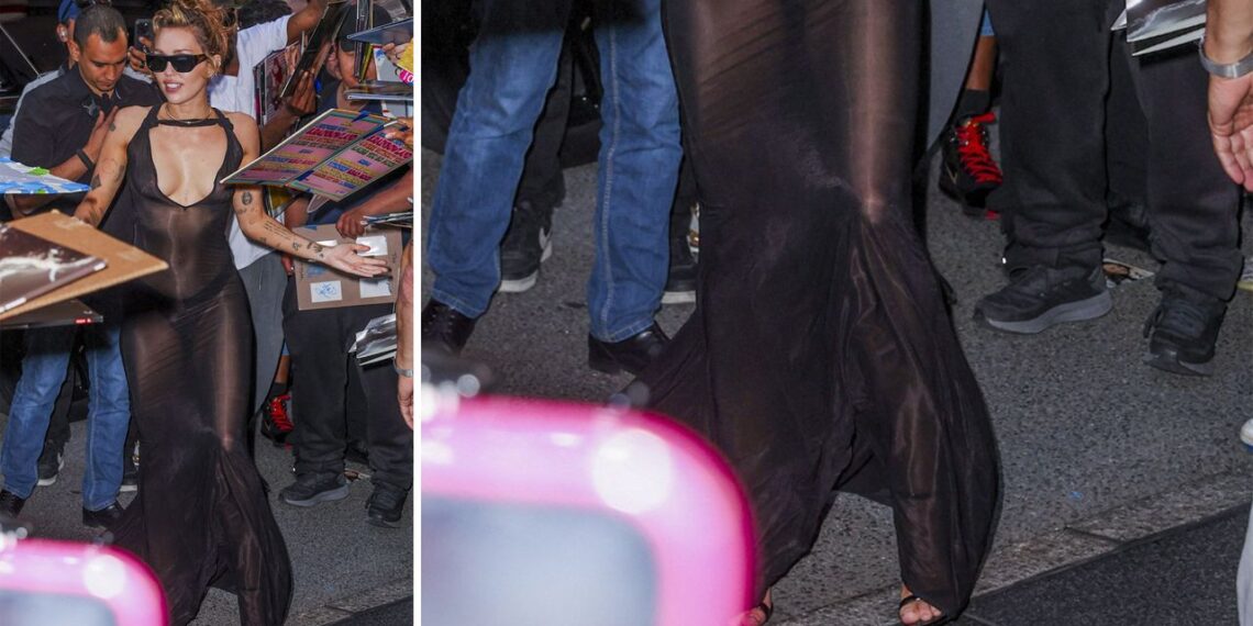 Cómo llevar sandalias de tiras con vestido transparente como Miley Cyrus en primavera 2025