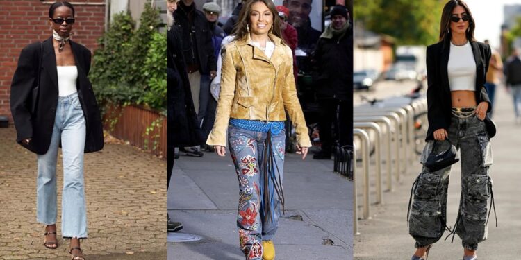 Cómo llevar jeans boho, cargo y bootcut como Thalia en los 2000 en verano 2025