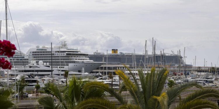 Cruceros atracados en el puerto de Palma este mayo.