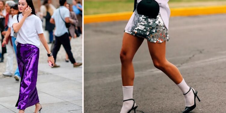 Cómo llevar faldas con lentejuelas para vestir de día en verano 2025, según tendencias