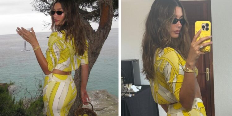 Hailey Bieber declara el amarillo limón, el color en tendencia absoluta del verano 2025