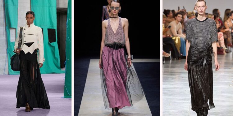 Las faldas largas y elegantes para llevar con botas en verano 2025, según tendencias de las pasarelas