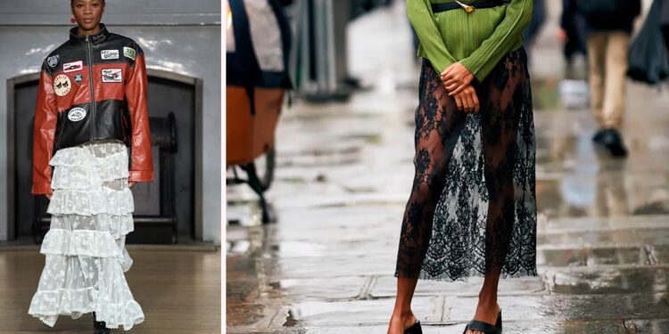 Las faldas de encaje más bonitas y elegantes que son tendencia para el verano 2025