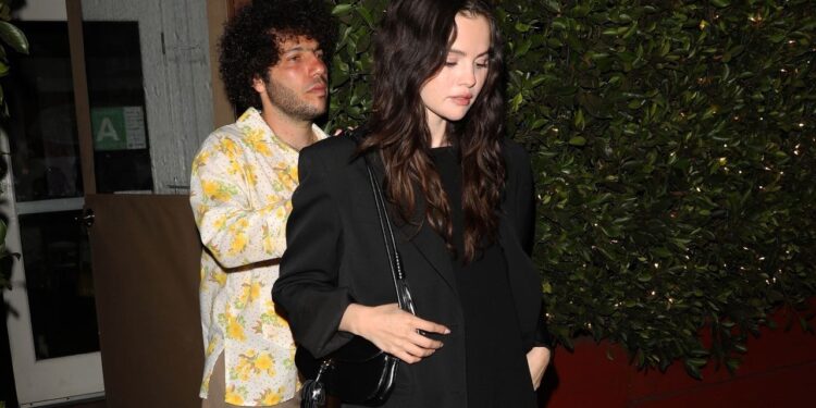 Selena Gomez Tests Out the Suit and Sandal Combo for a Summer Date Night