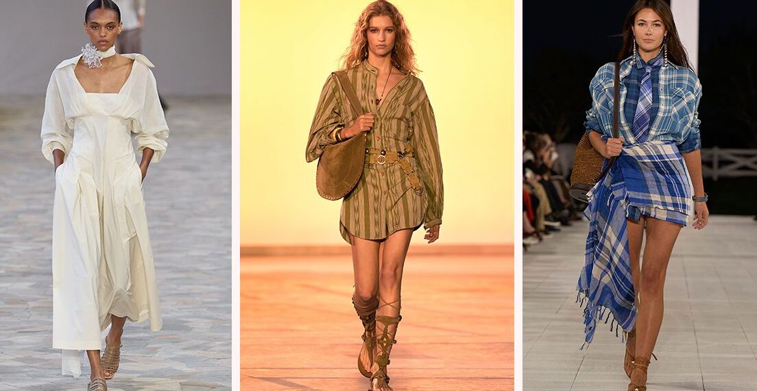 Vestidos camiseros con sandalias planas para llevar en verano 2025 como las mujeres más elegantes