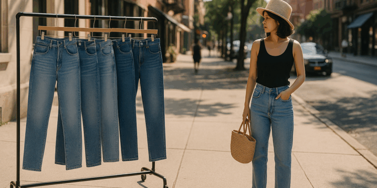 5 jeans del street style que son elegantes para bajitas en verano 2025